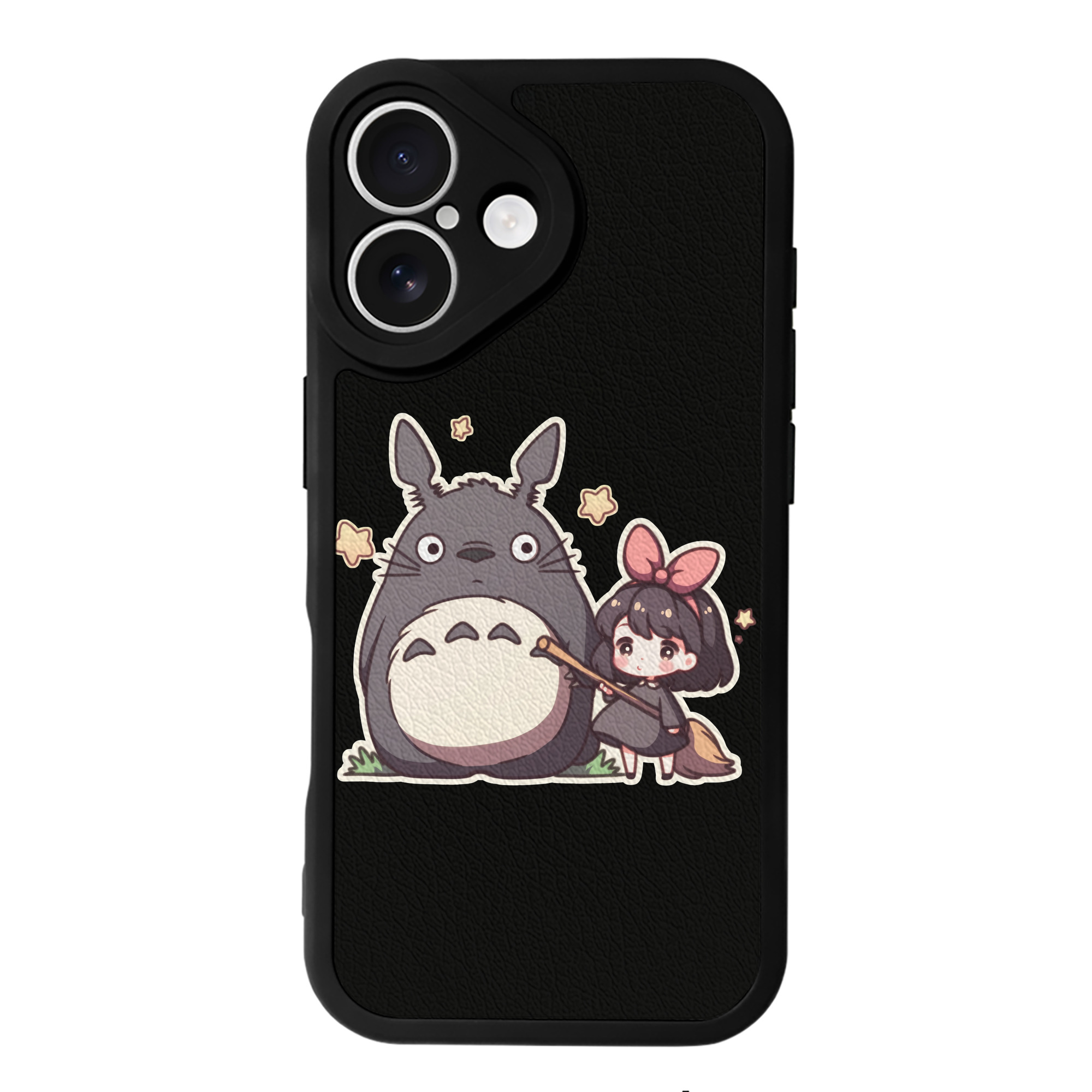 （画像用） となりのトトロ 草壁メイ 草壁サツキ My Neighbor Totoro Satsuki Kusakabe Mei Kusakabe 【iPhone 16シリーズ対応】シリコンスマホケース（レザー調） 材質：シリコン